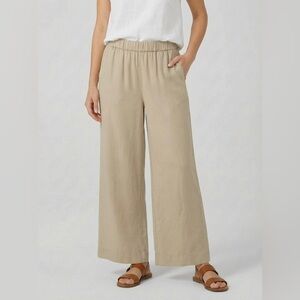 NWT HAVEN WELL WITHIN Chic Beige 100% Tencel Lyocell Wide-Leg Pants size M